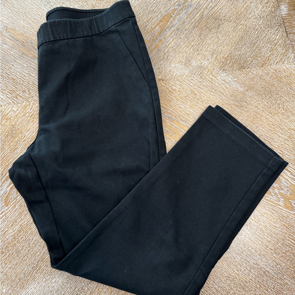 J. JILL Pull On Pants Black Elastic Waist 32”, Inseam 27”, Sz 10P cotton